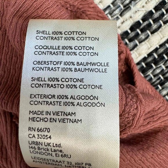 Free People We The Free Feelin' Fresh Shirting Cotton Ruffle-Front Warm Stone S - Picture 13 of 16